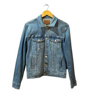 Lucky Brand Women’s Large Denim Blue Jean Button Up Jacket
